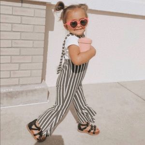 NEW Suspender jumpsuit - dark grey stripes